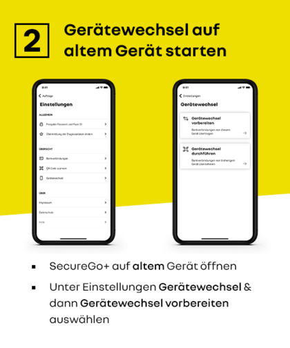 Gerätewechsel auf altem Gerät starten